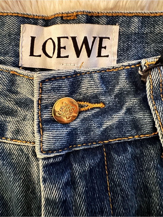Loewe Denim - NEW Loewe Medium Blue Denim Jeans with Gold Button Detail